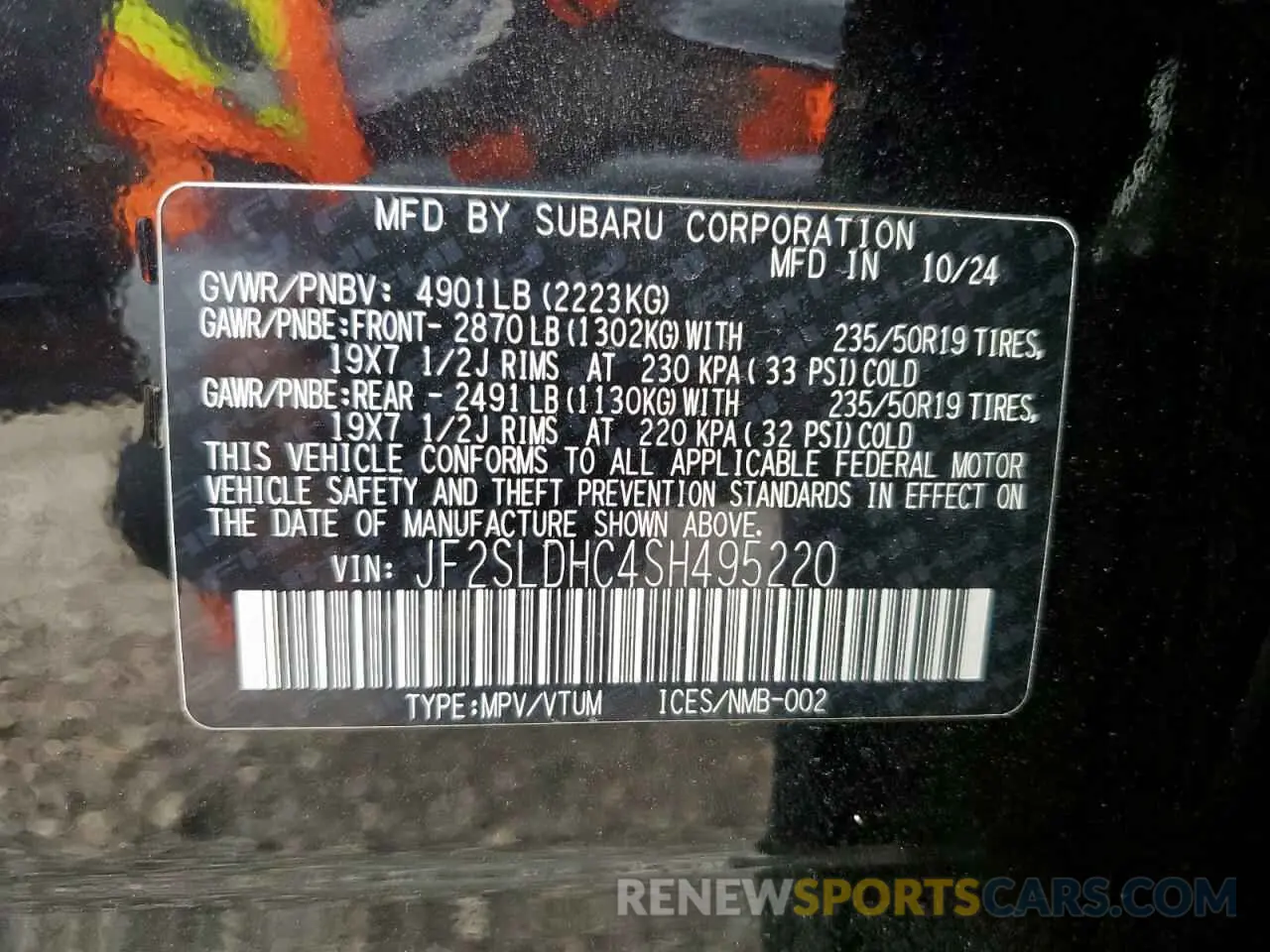 13 fotografías del automóvil dañado JF2SLDHC4SH495220 SUBARU FORESTER 2025