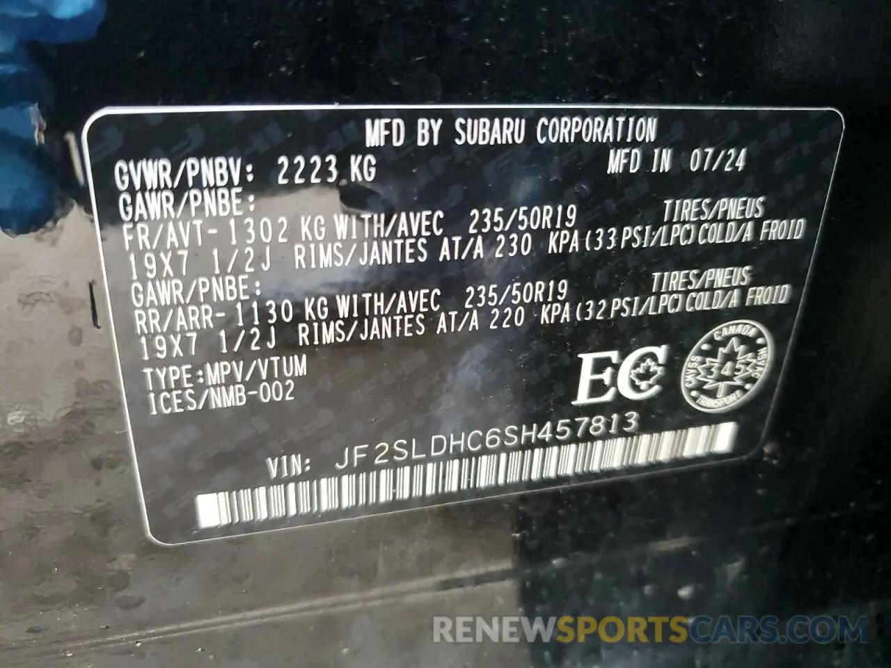 14 fotografías del automóvil dañado JF2SLDHC6SH457813 SUBARU FORESTER 2025