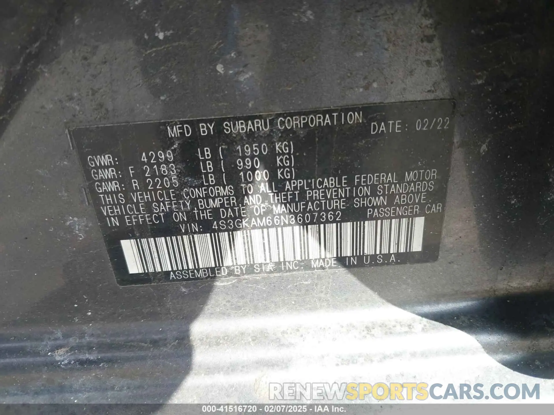 9 fotografías del automóvil dañado 4S3GKAM66N3607362 SUBARU IMPREZA 2022