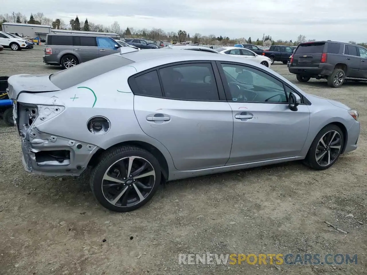 3 fotografías del automóvil dañado 4S3GKAM65P3603533 SUBARU IMPREZA 2023