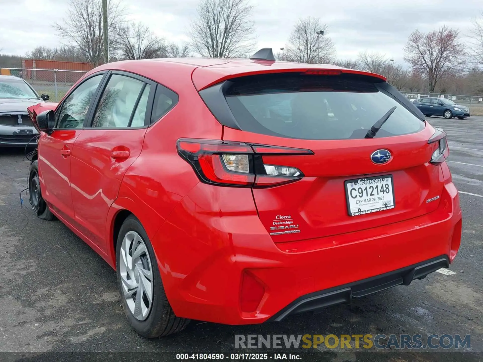 3 fotografías del automóvil dañado JF1GUABC6R8908229 SUBARU IMPREZA 2024