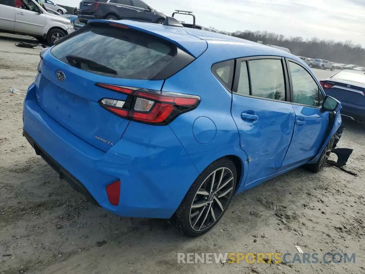 3 fotografías del automóvil dañado JF1GUAFC7R8306451 SUBARU IMPREZA 2024