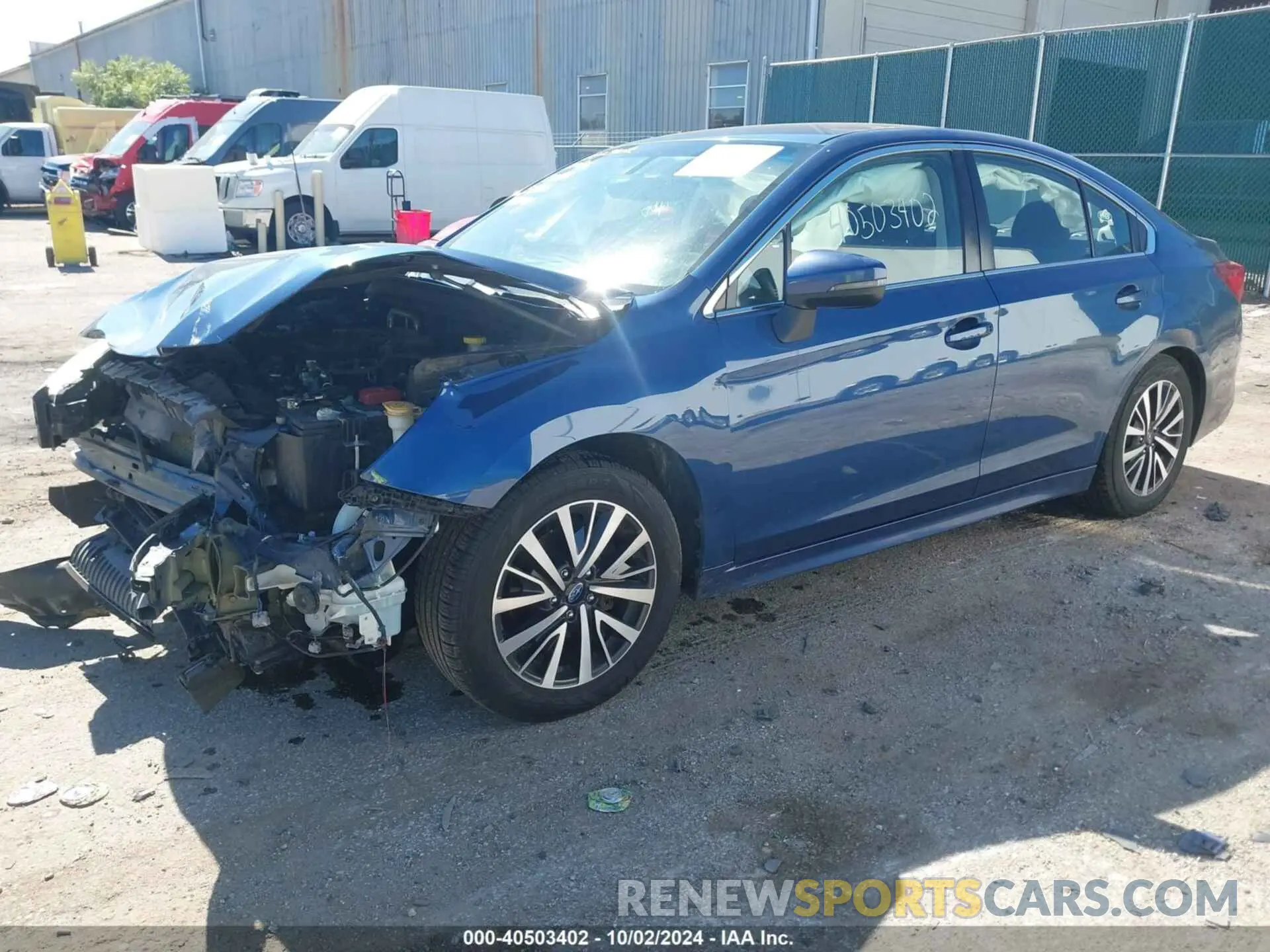 2 fotografías del automóvil dañado 4S3BNAF60K3014932 SUBARU LEGACY 2019