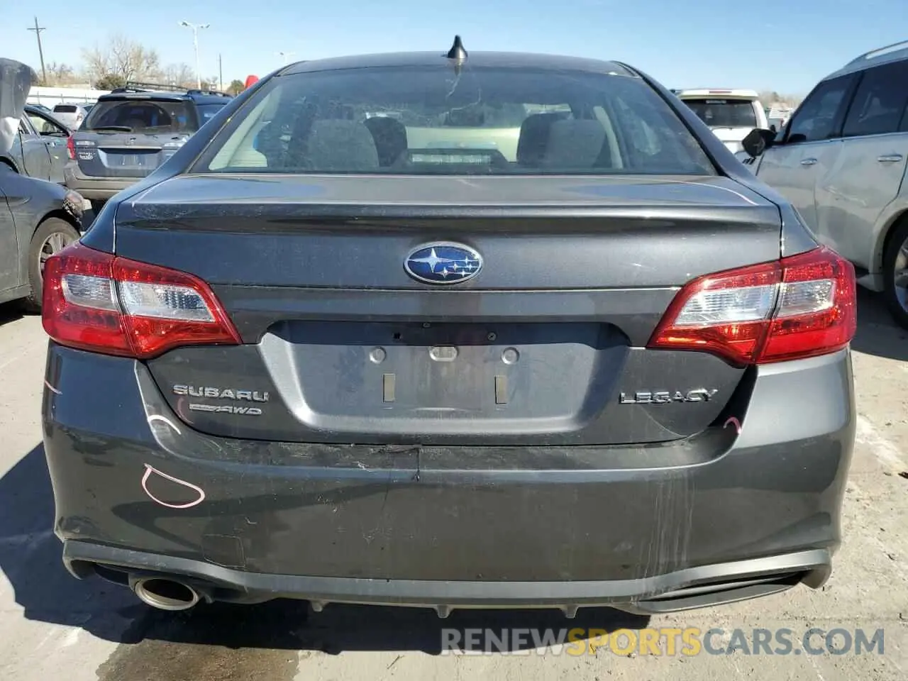 6 fotografías del automóvil dañado 4S3BNAF62K3023843 SUBARU LEGACY 2019