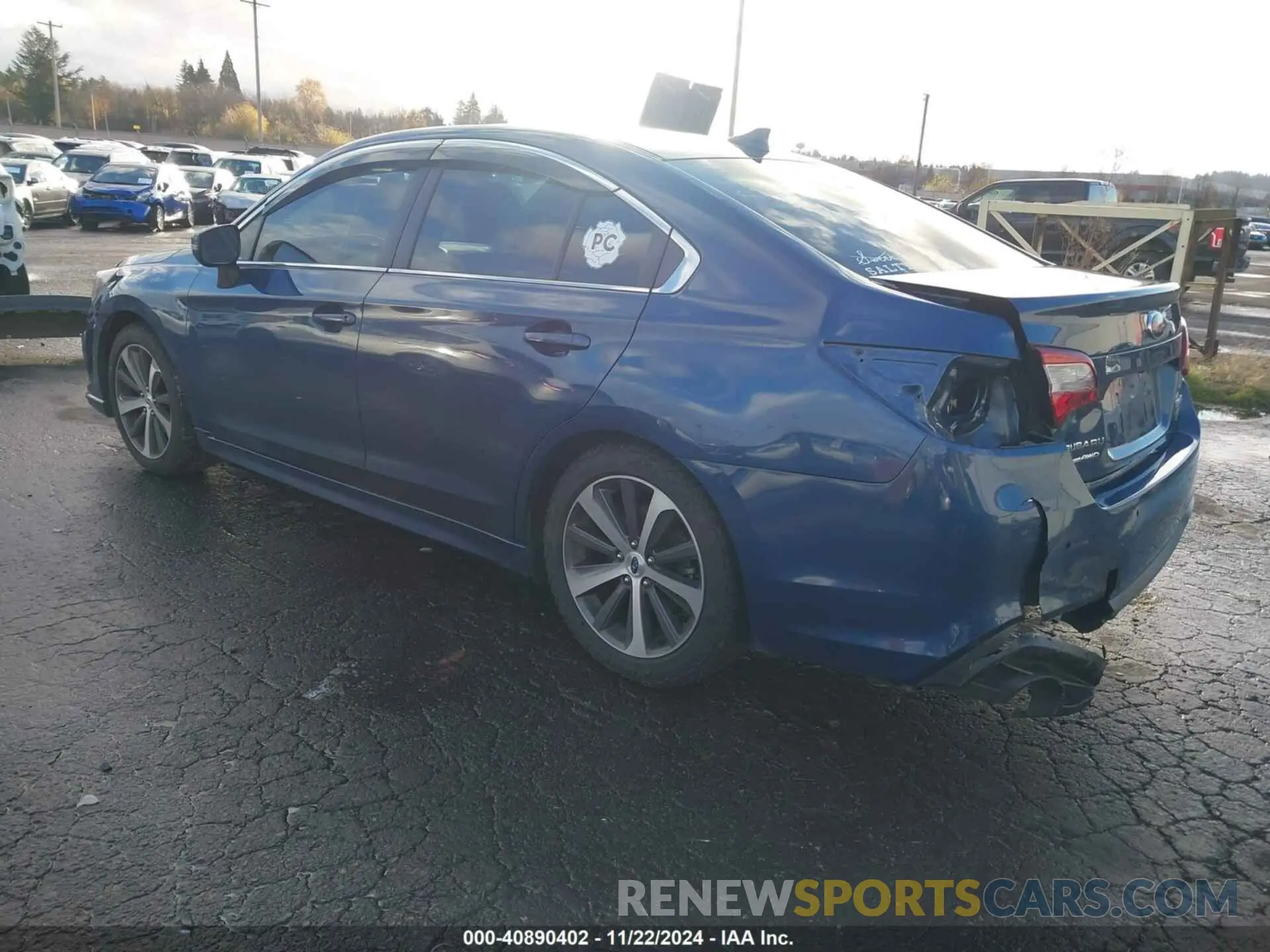 3 fotografías del automóvil dañado 4S3BNAN62K3028672 SUBARU LEGACY 2019