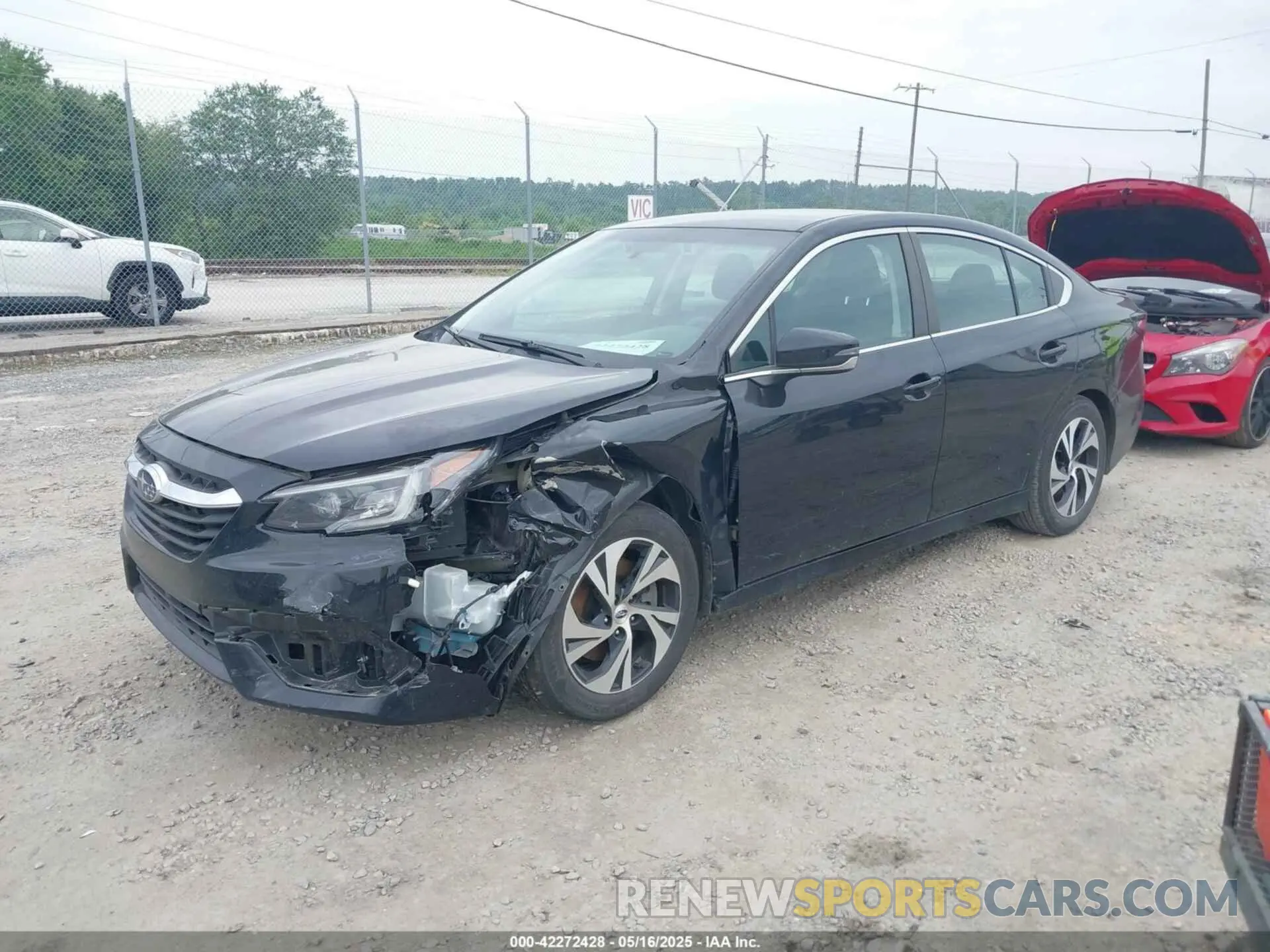 2 fotografías del automóvil dañado 4S3BWAD69M3019324 SUBARU LEGACY 2021