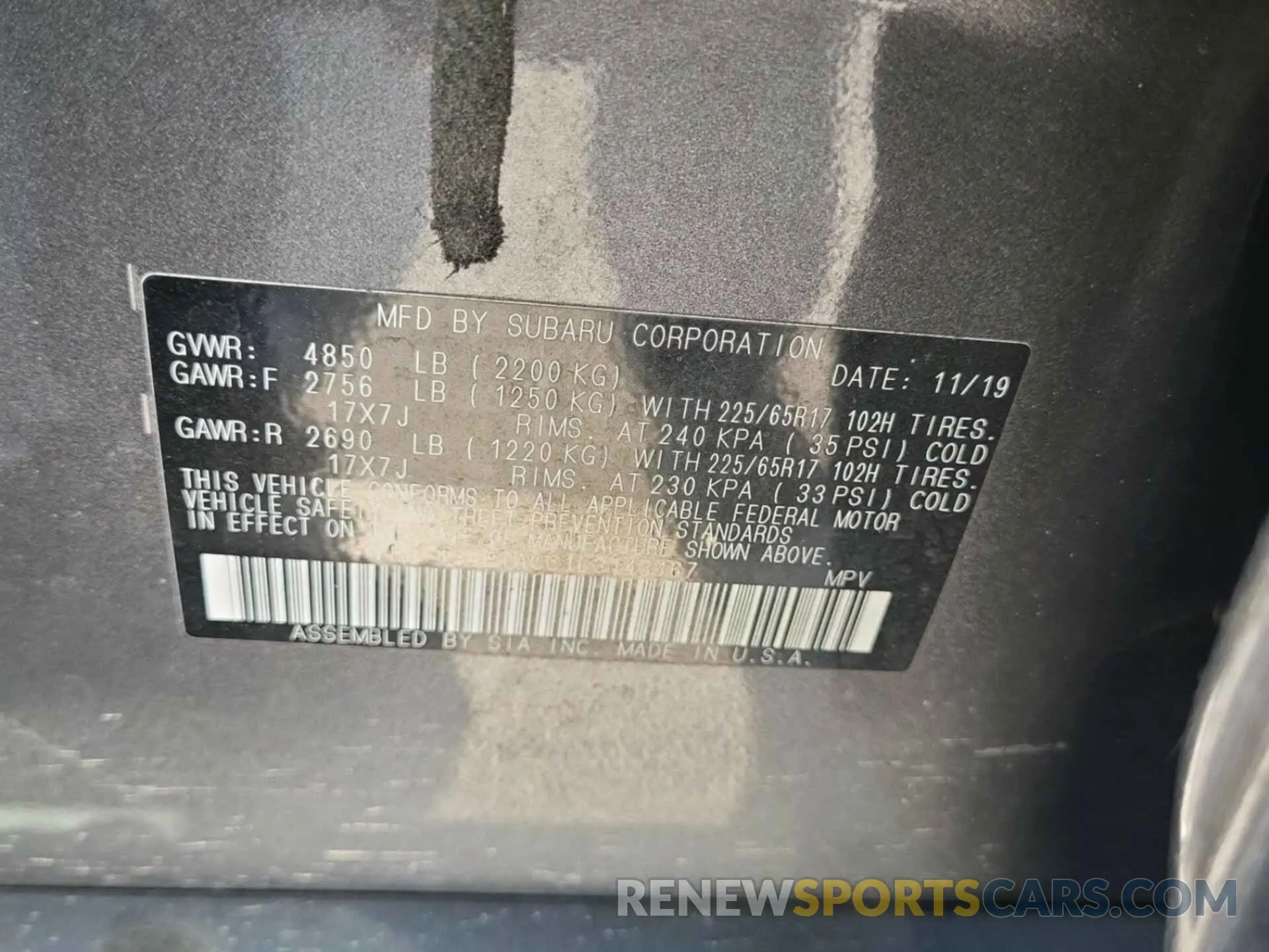25 fotografías del automóvil dañado 4S4BTACC1L3143467 SUBARU OUTBACK 2020