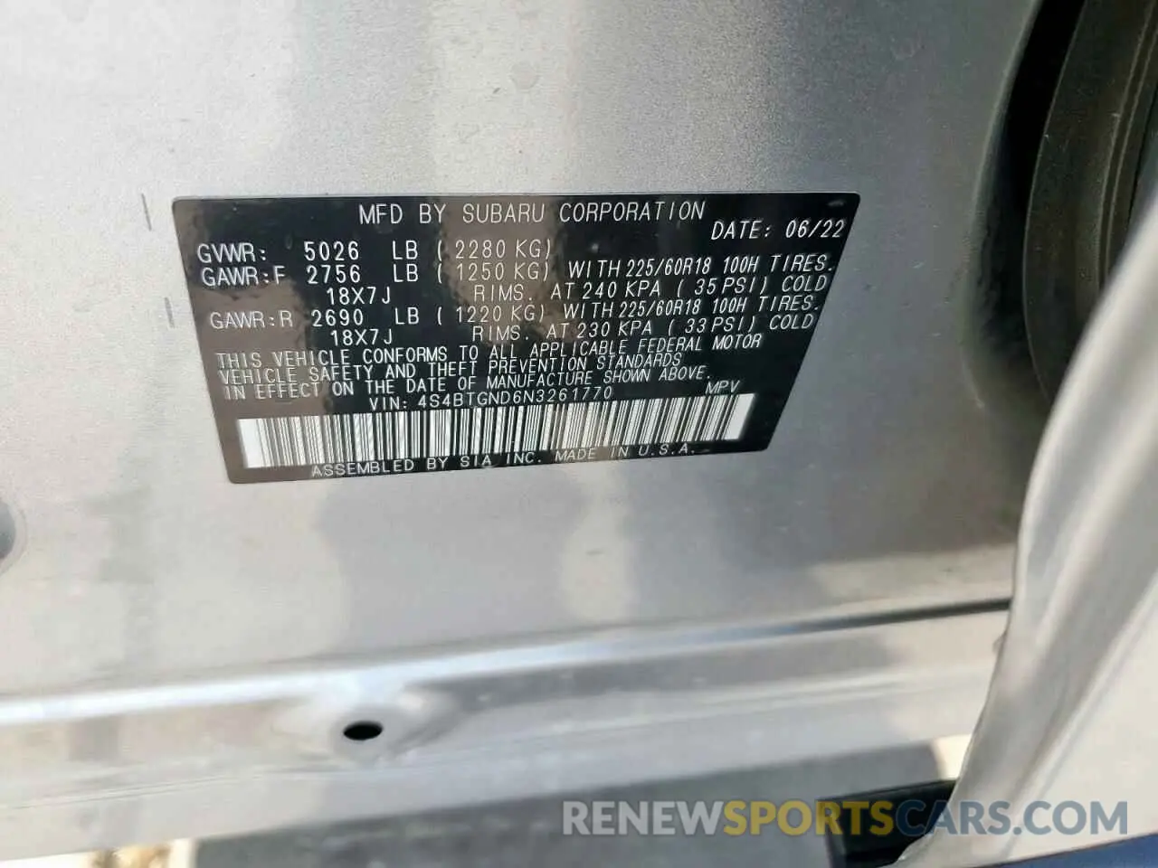 13 fotografías del automóvil dañado 4S4BTGND6N3261770 SUBARU OUTBACK 2022