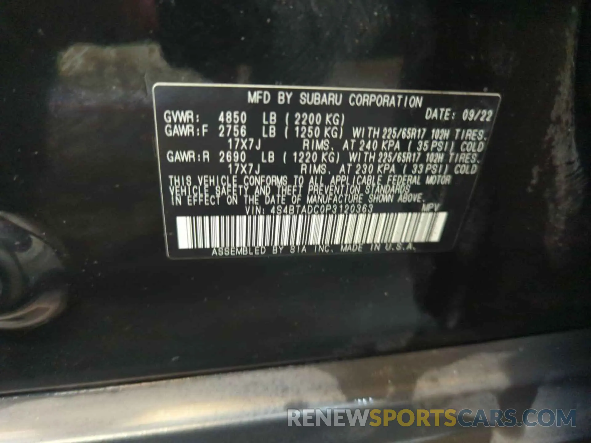19 fotografías del automóvil dañado 4S4BTADC0P3120363 SUBARU OUTBACK 2023