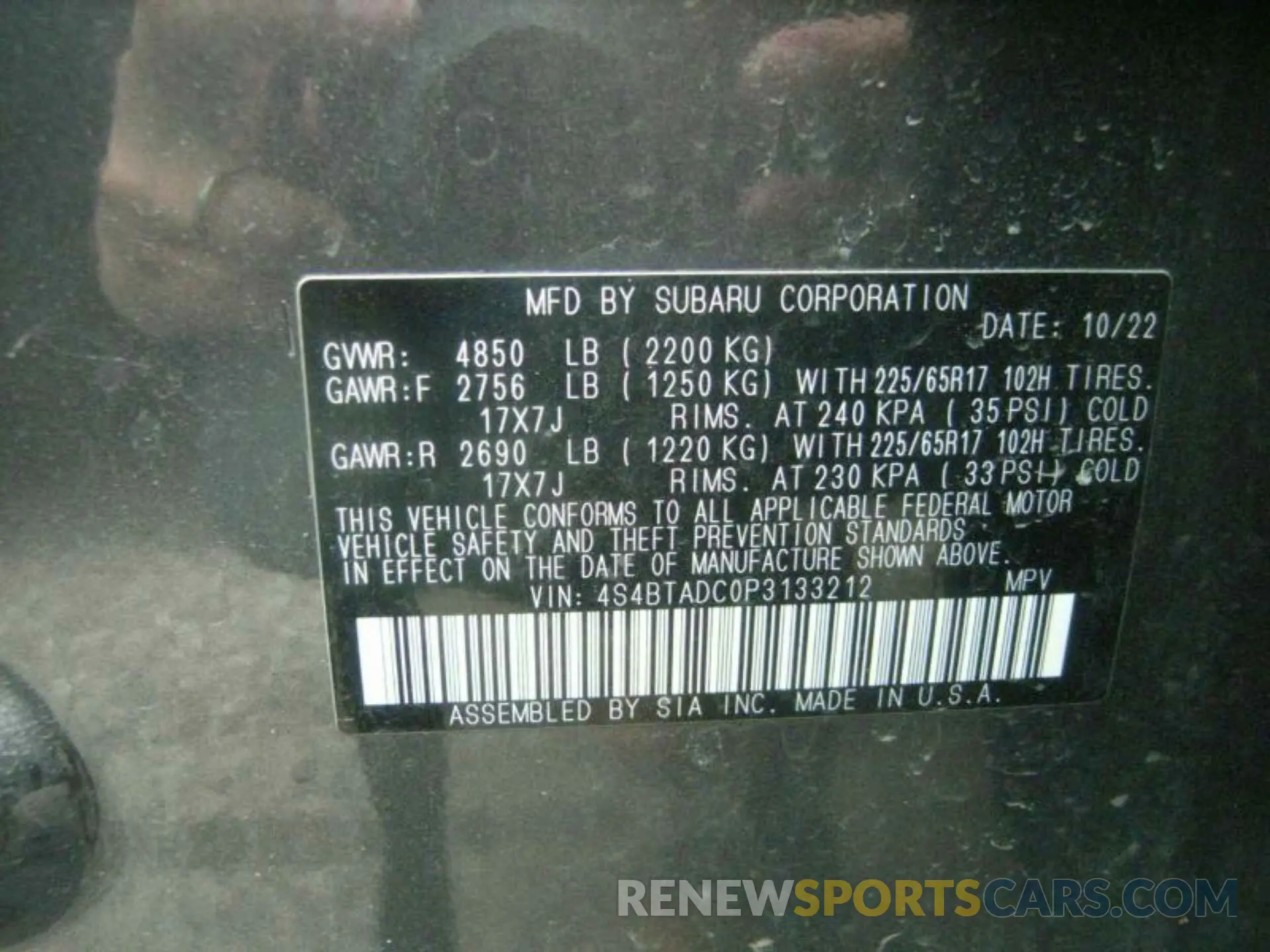 9 fotografías del automóvil dañado 4S4BTADC0P3133212 SUBARU OUTBACK 2023