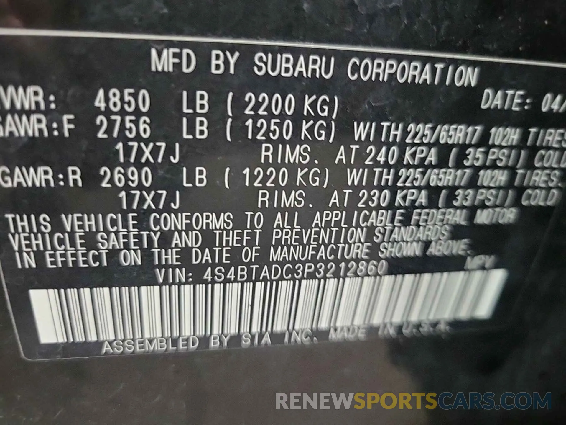 1 fotografías del automóvil dañado 4S4BTADC3P3212860 SUBARU OUTBACK 2023