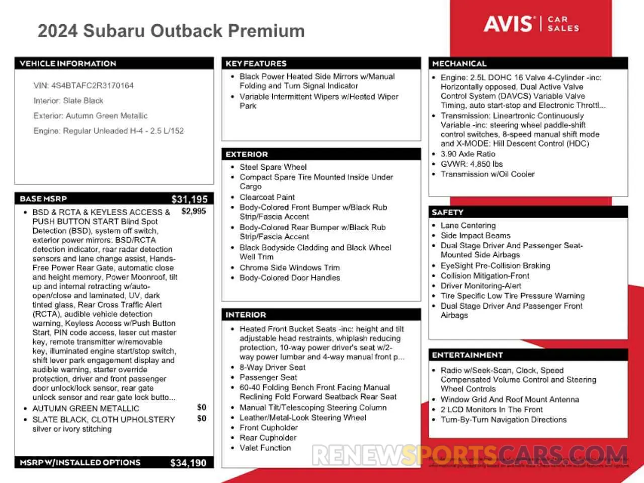 13 fotografías del automóvil dañado 4S4BTAFC2R3170164 SUBARU OUTBACK 2024