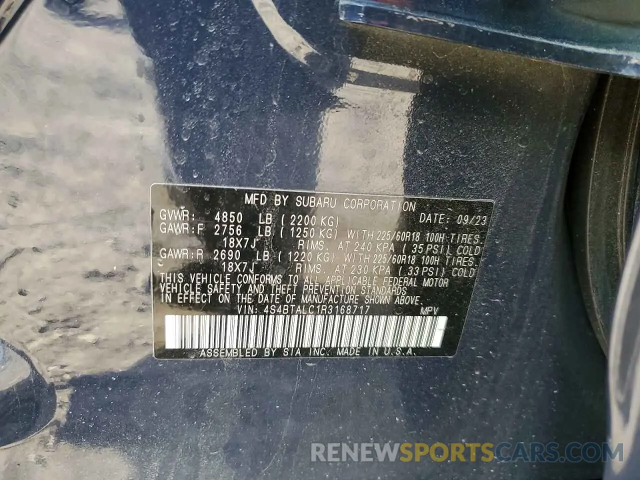13 fotografías del automóvil dañado 4S4BTALC1R3168717 SUBARU OUTBACK 2024