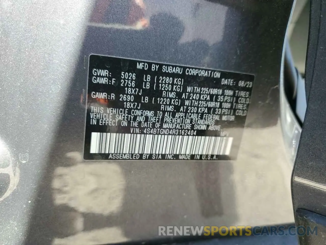 13 fotografías del automóvil dañado 4S4BTGND4R3162404 SUBARU OUTBACK 2024