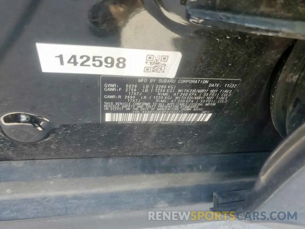 13 fotografías del automóvil dañado 4S4BTGUD8P3150271 SUBARU OUTBACK WI 2023