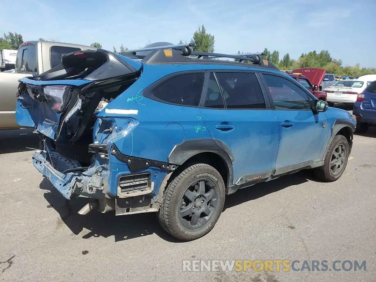 3 fotografías del automóvil dañado 4S4BTGUD9P3202247 SUBARU OUTBACK WI 2023