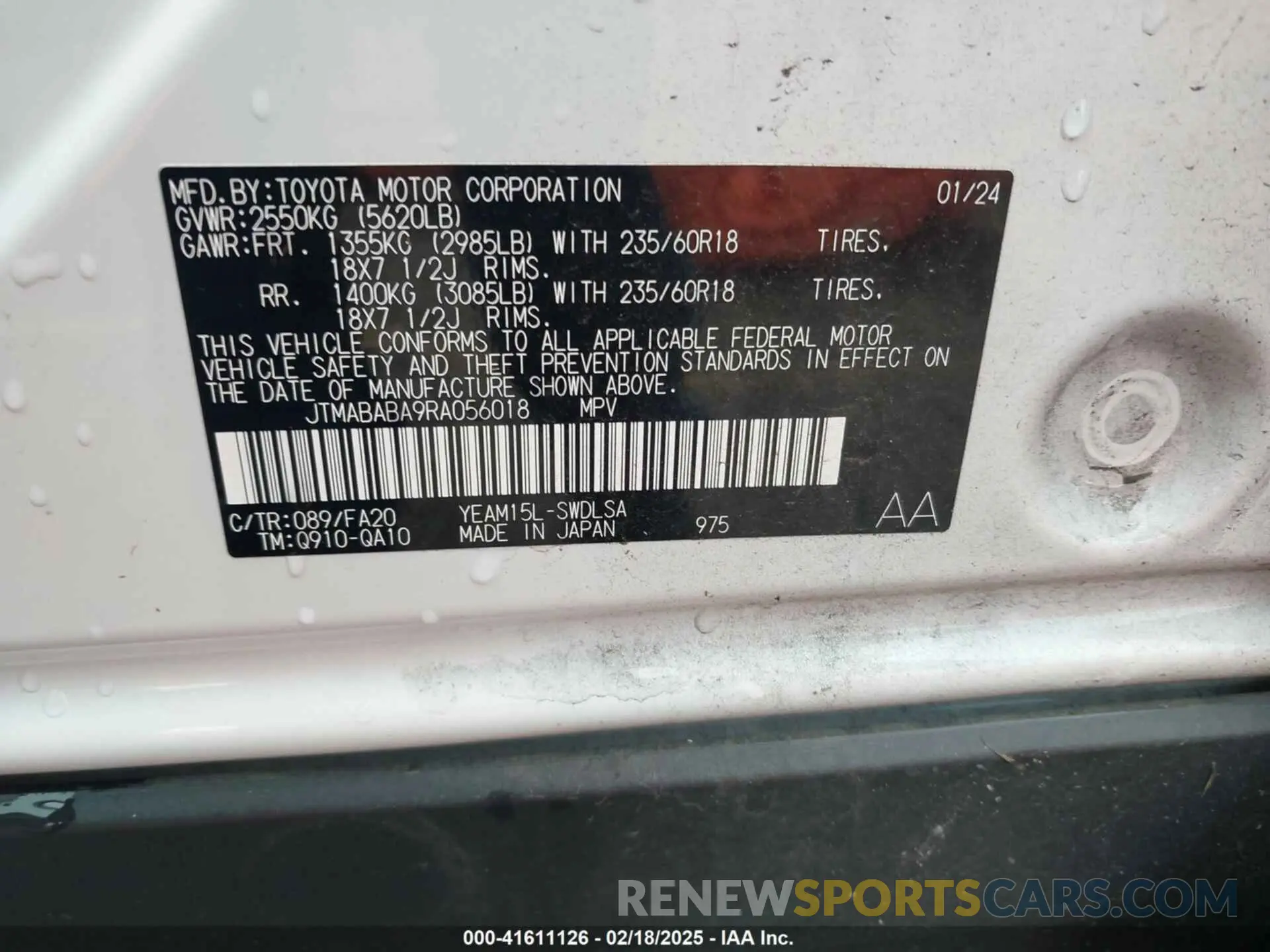 9 fotografías del automóvil dañado JTMABABA9RA056018 SUBARU SOLTERRA 2024