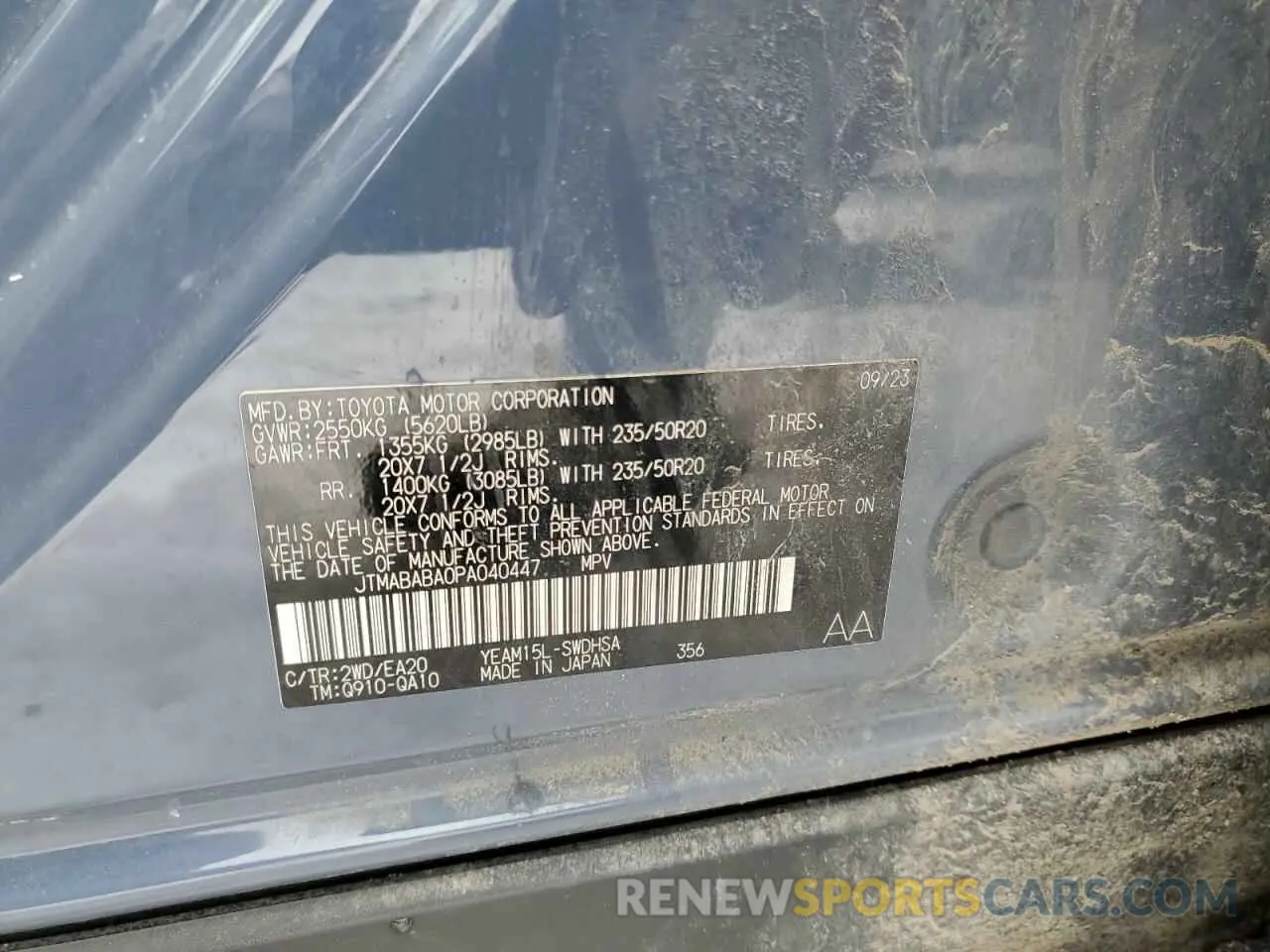 14 fotografías del automóvil dañado JTMABABA0PA040447 SUBARU SOLTERRA P 2023