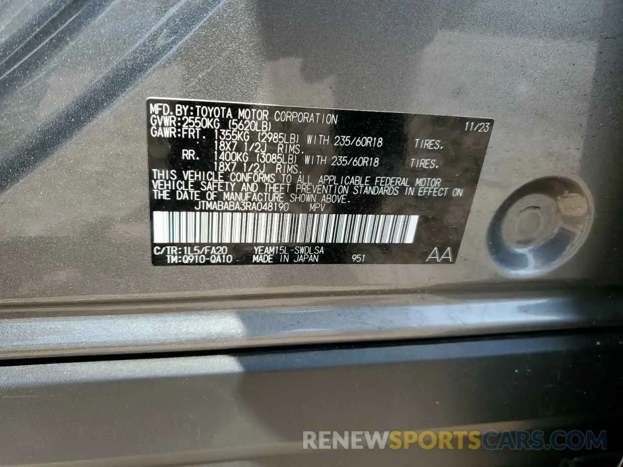 12 fotografías del automóvil dañado JTMABABA3RA048190 SUBARU SOLTERRA P 2024