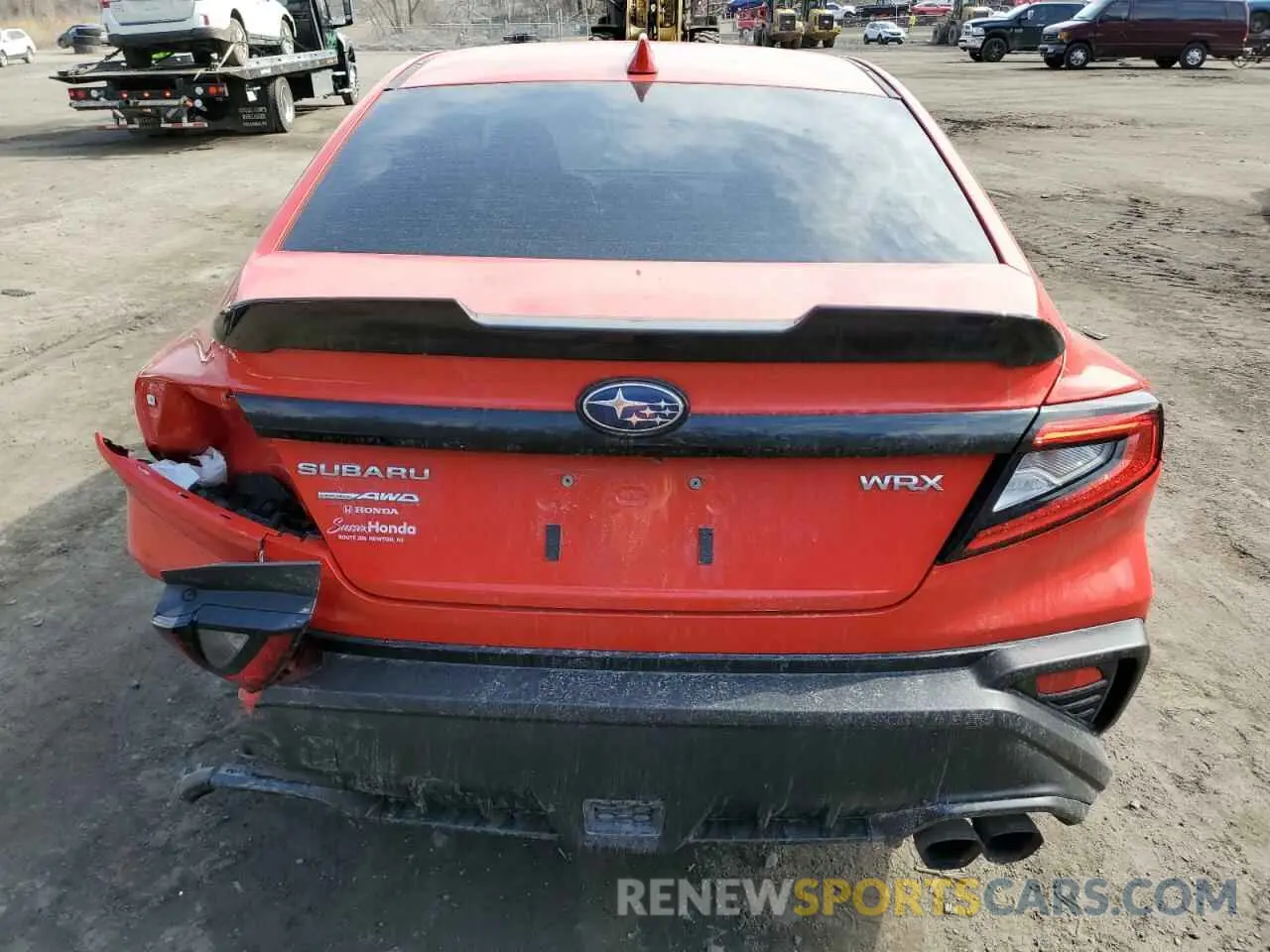 6 fotografías del automóvil dañado JF1VBAA6XN9028647 SUBARU WRX 2022