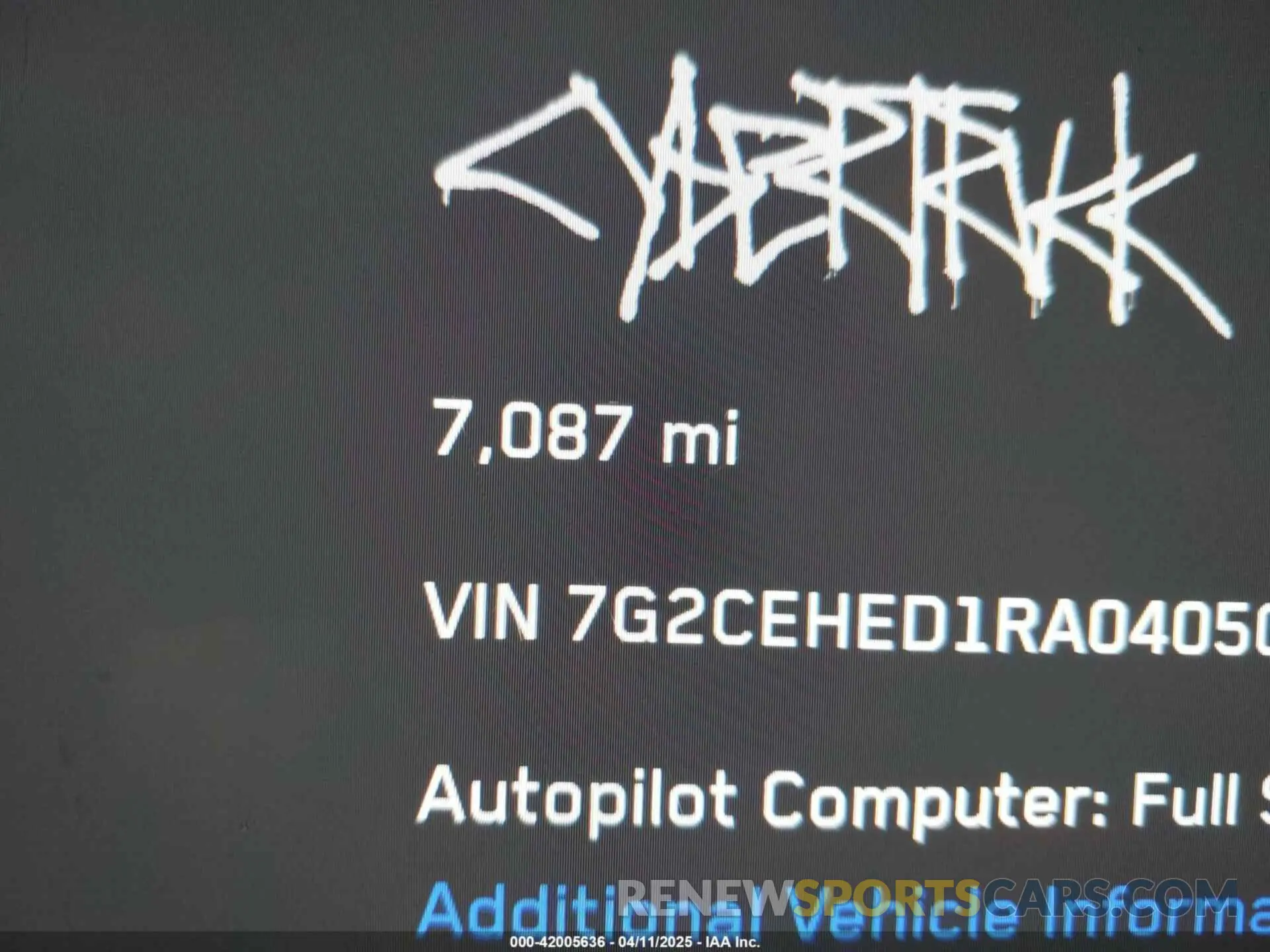 7 fotografías del automóvil dañado 7G2CEHED1RA040508 TESLA CYBERTRUCK 2024