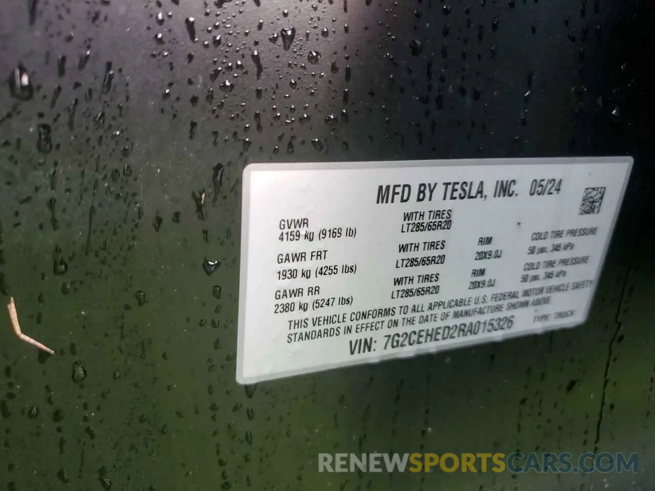14 fotografías del automóvil dañado 7G2CEHED2RA015326 TESLA CYBERTRUCK 2024