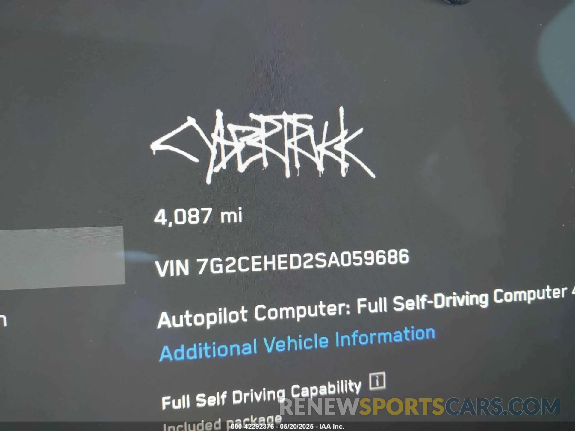 14 fotografías del automóvil dañado 7G2CEHED2SA059686 TESLA CYBERTRUCK 2025