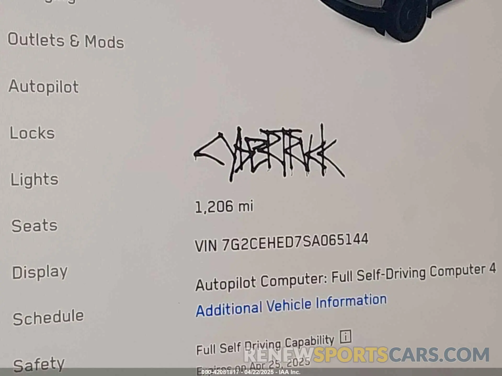 16 fotografías del automóvil dañado 7G2CEHED7SA065144 TESLA CYBERTRUCK 2025