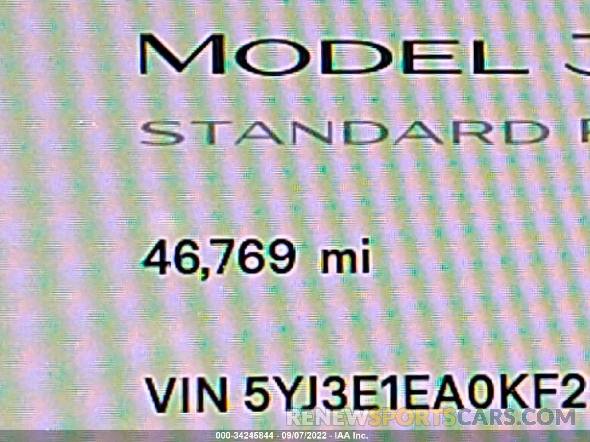 7 fotografías del automóvil dañado 5YJ3E1EA0KF296468 TESLA MODEL 3 2019