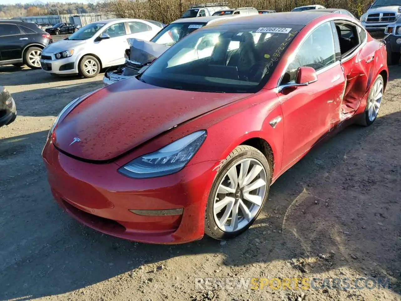 1 fotografías del automóvil dañado 5YJ3E1EA0KF301068 TESLA MODEL 3 2019