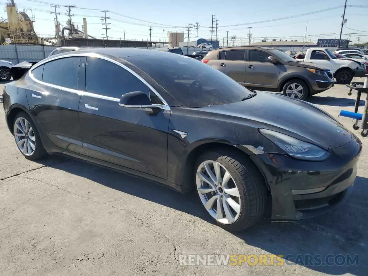 4 fotografías del automóvil dañado 5YJ3E1EA0KF357477 TESLA MODEL 3 2019