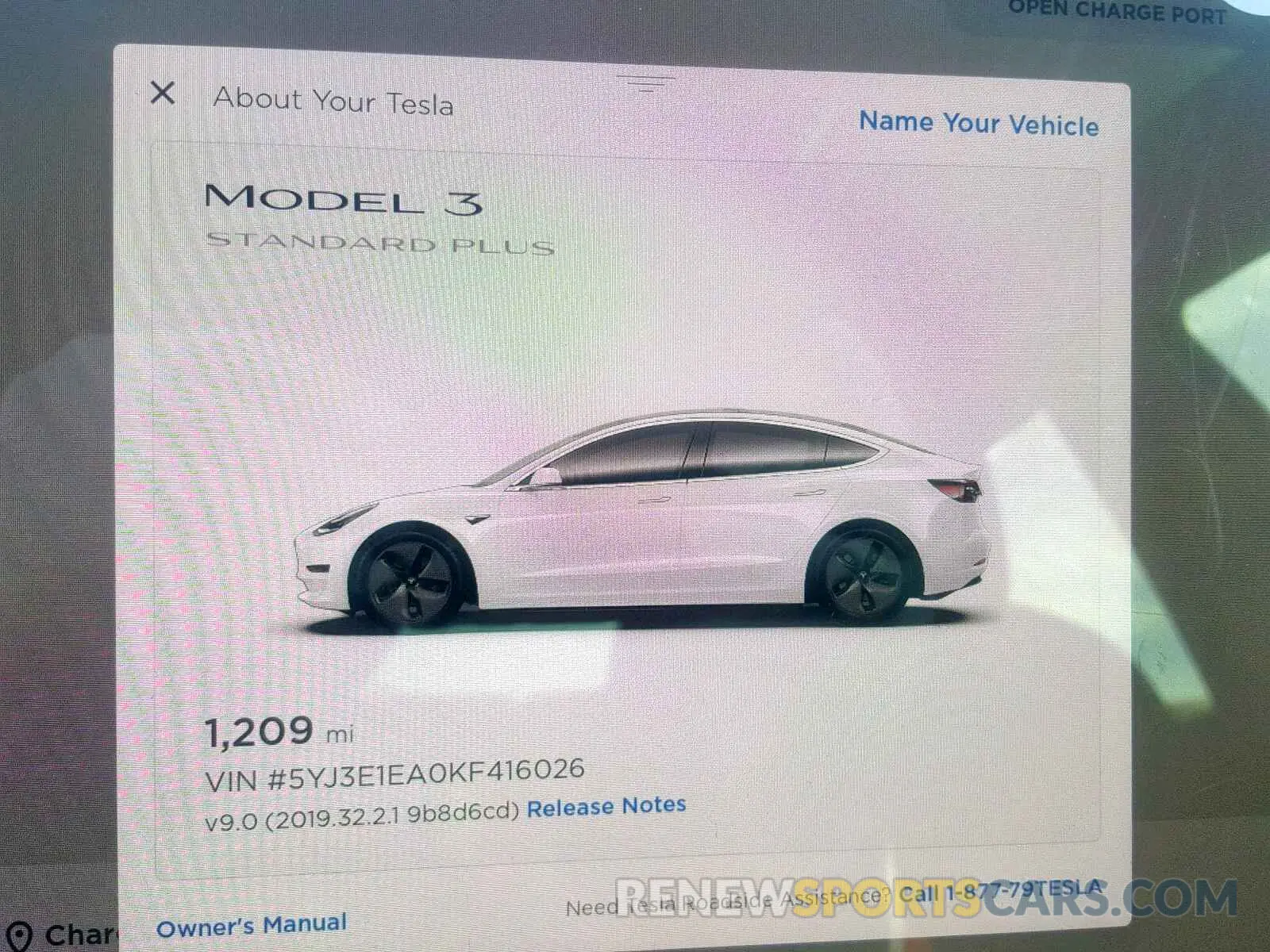 8 fotografías del automóvil dañado 5YJ3E1EA0KF416026 TESLA MODEL 3 2019
