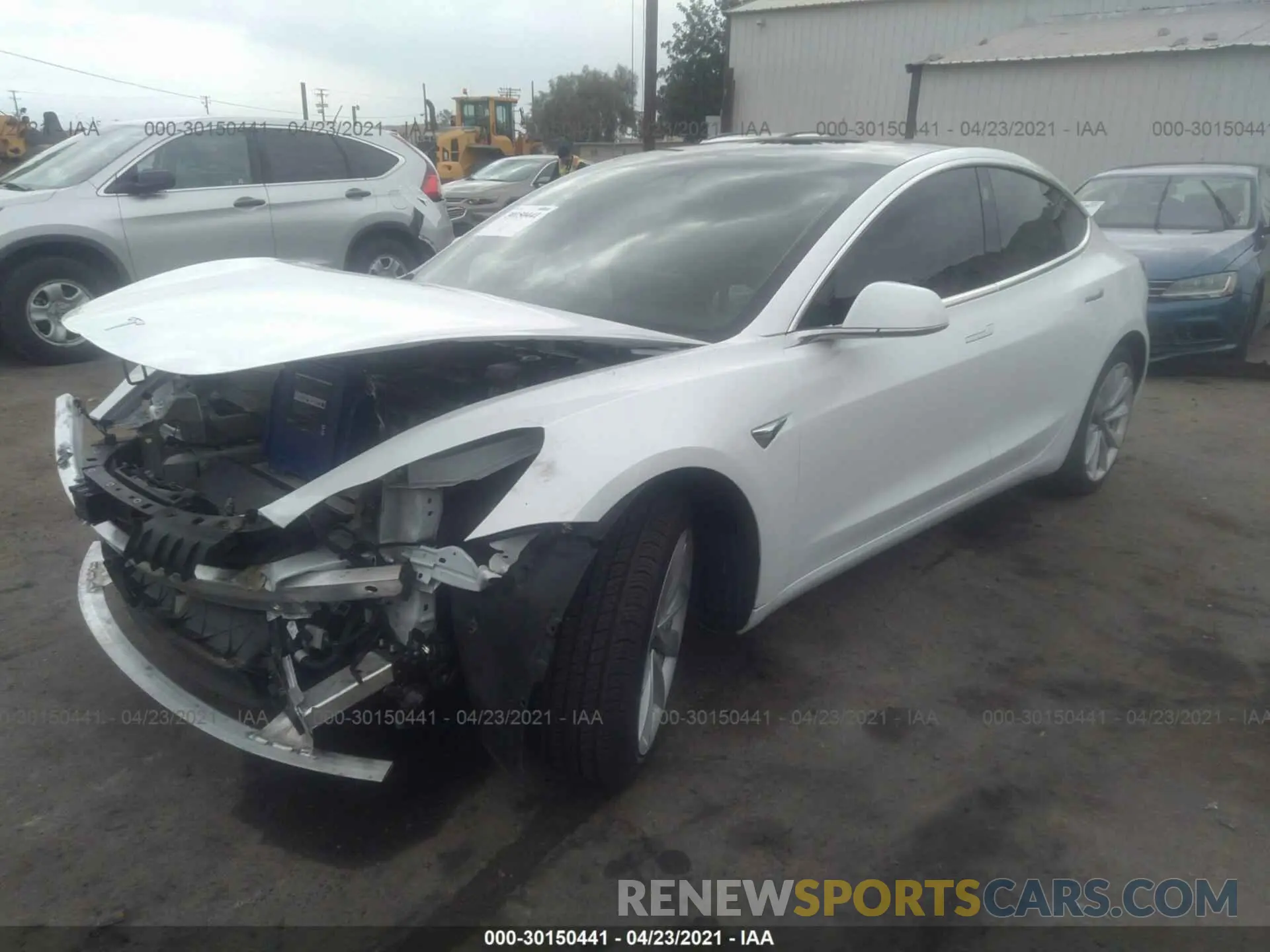 2 fotografías del automóvil dañado 5YJ3E1EA0KF436275 TESLA MODEL 3 2019