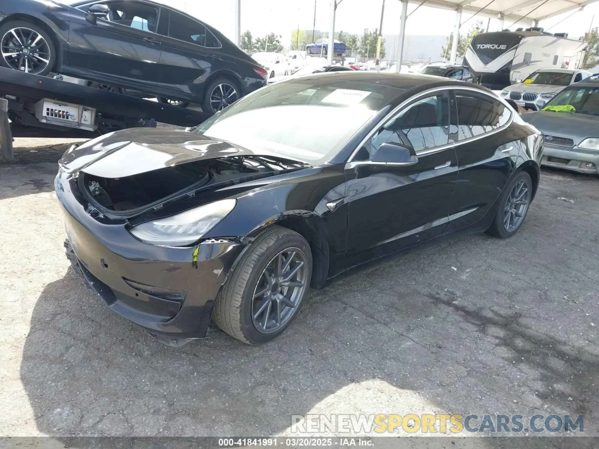 2 fotografías del automóvil dañado 5YJ3E1EA1KF410297 TESLA MODEL 3 2019