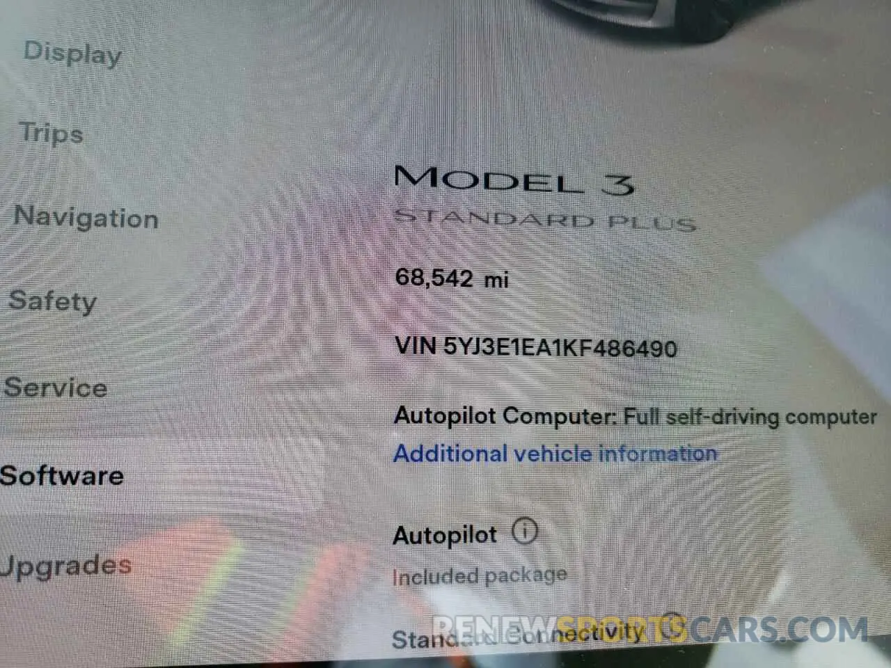 8 fotografías del automóvil dañado 5YJ3E1EA1KF486490 TESLA MODEL 3 2019