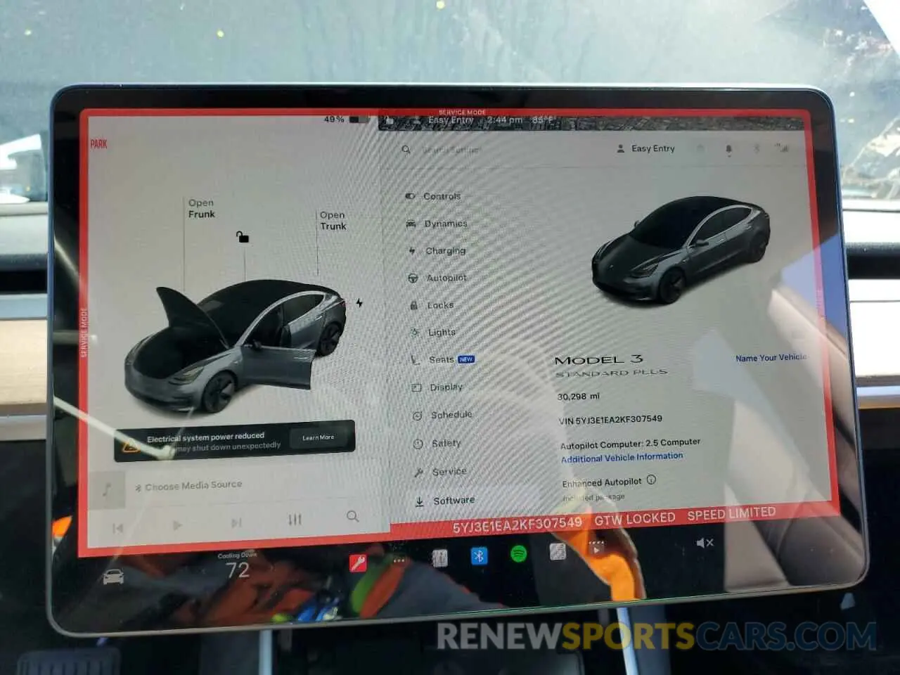 9 fotografías del automóvil dañado 5YJ3E1EA2KF307549 TESLA MODEL 3 2019