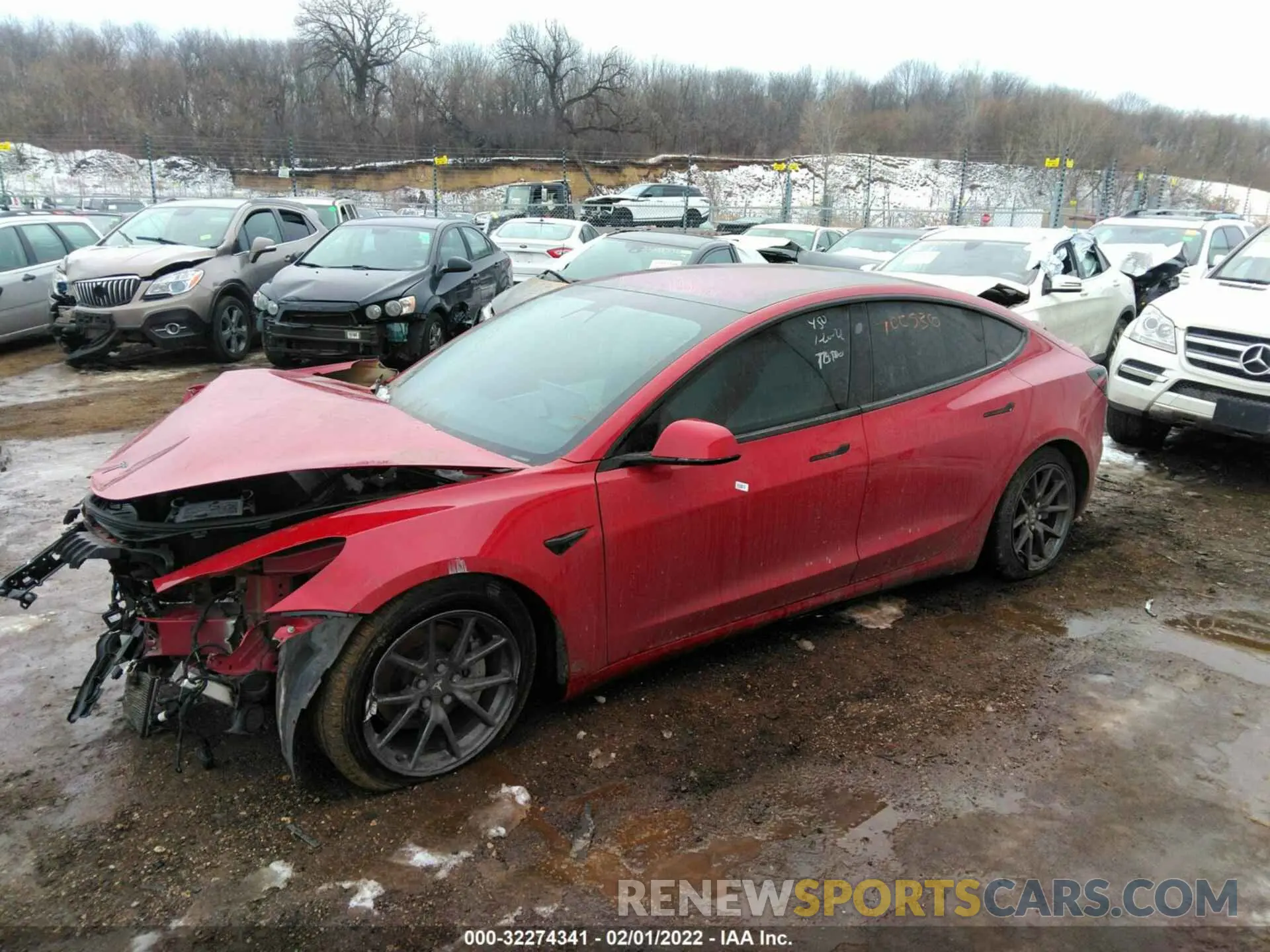 2 fotografías del automóvil dañado 5YJ3E1EA2KF314873 TESLA MODEL 3 2019