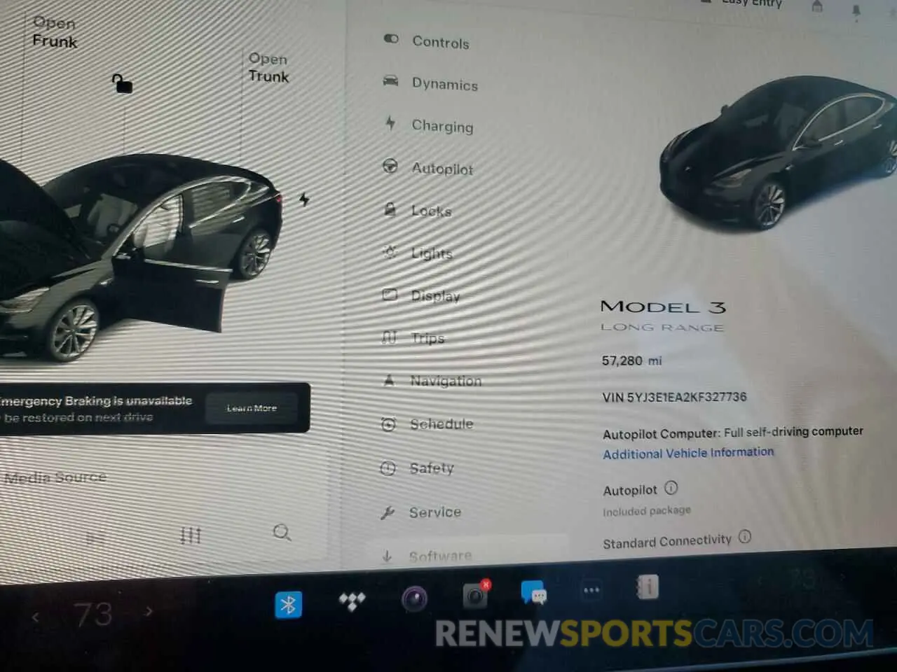 9 fotografías del automóvil dañado 5YJ3E1EA2KF327736 TESLA MODEL 3 2019