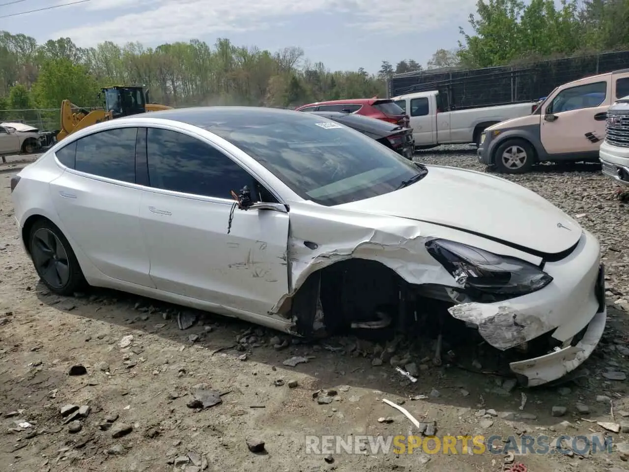 4 fotografías del automóvil dañado 5YJ3E1EA2KF401592 TESLA MODEL 3 2019
