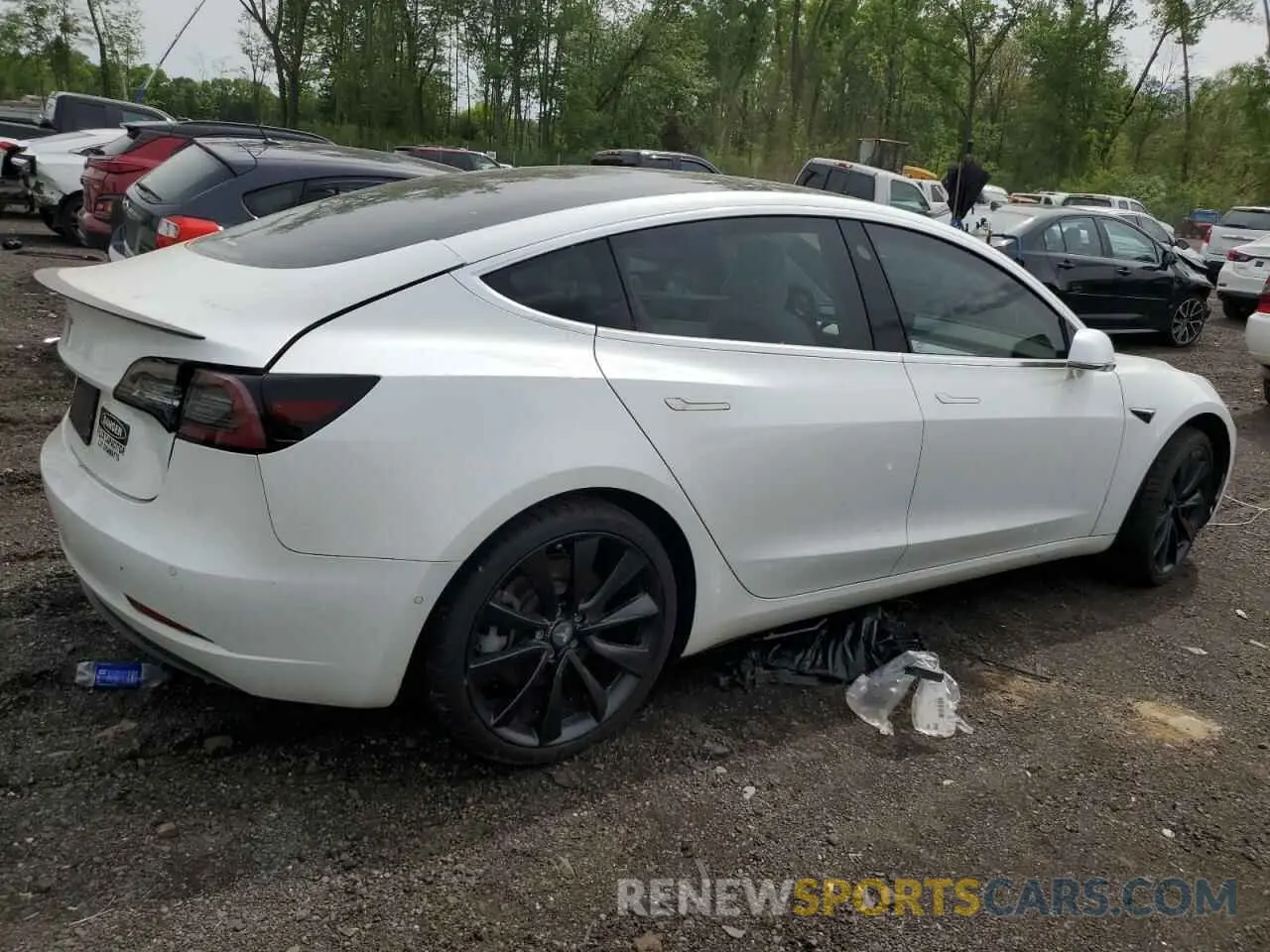 3 fotografías del automóvil dañado 5YJ3E1EA2KF486532 TESLA MODEL 3 2019