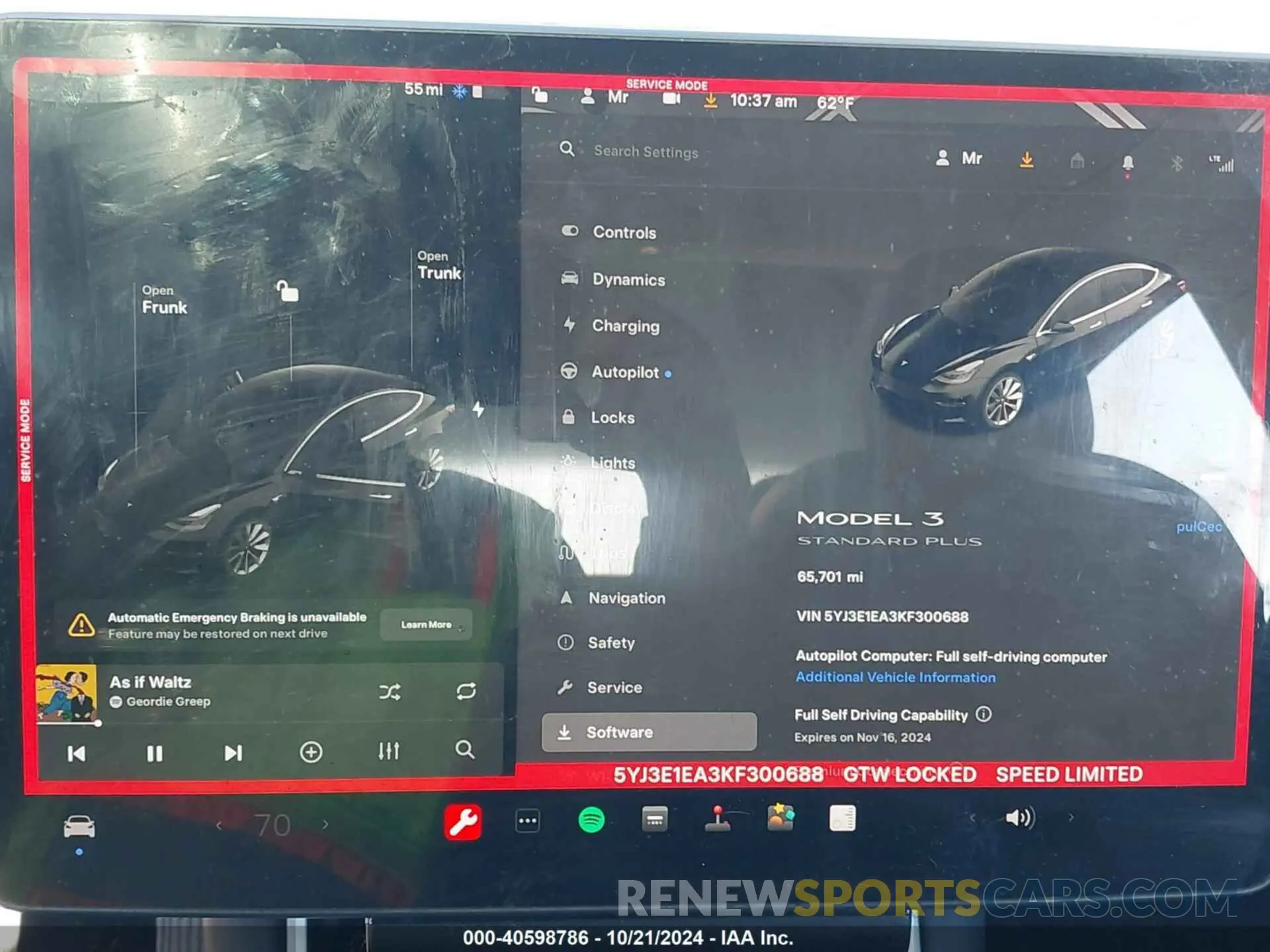 18 fotografías del automóvil dañado 5YJ3E1EA3KF300688 TESLA MODEL 3 2019