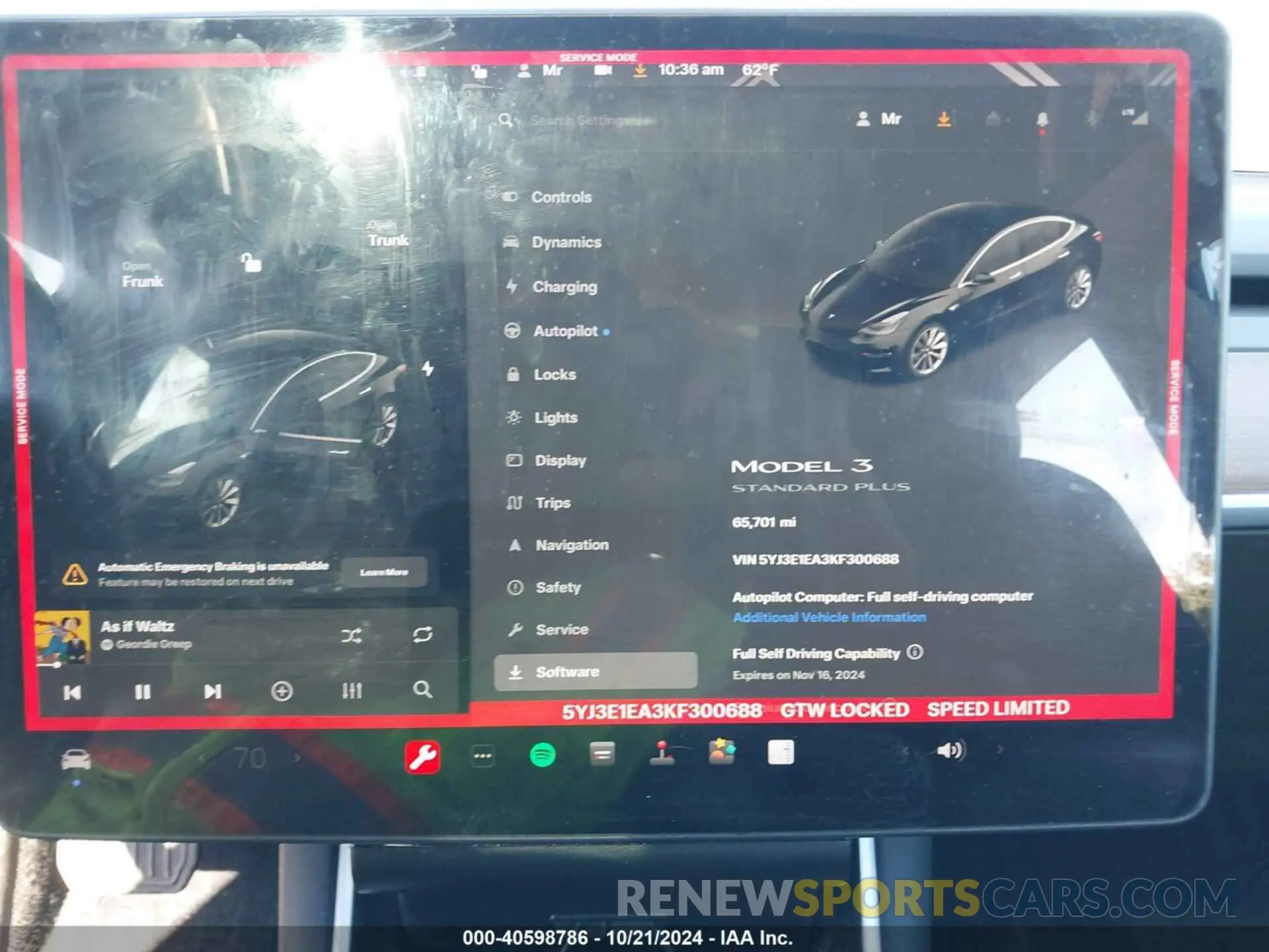 7 fotografías del automóvil dañado 5YJ3E1EA3KF300688 TESLA MODEL 3 2019