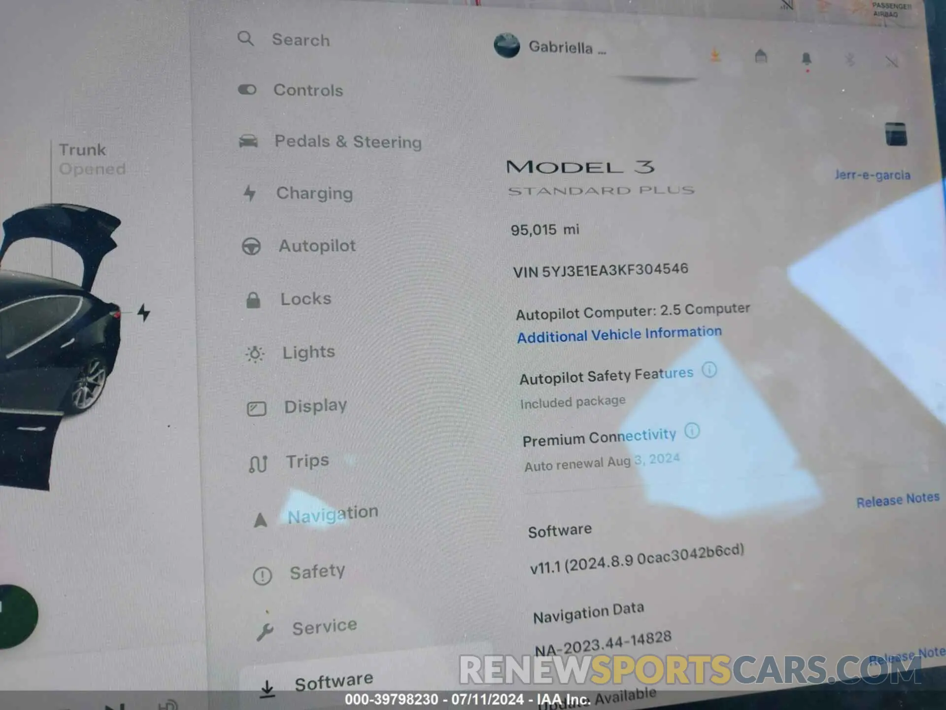 7 fotografías del automóvil dañado 5YJ3E1EA3KF304546 TESLA MODEL 3 2019