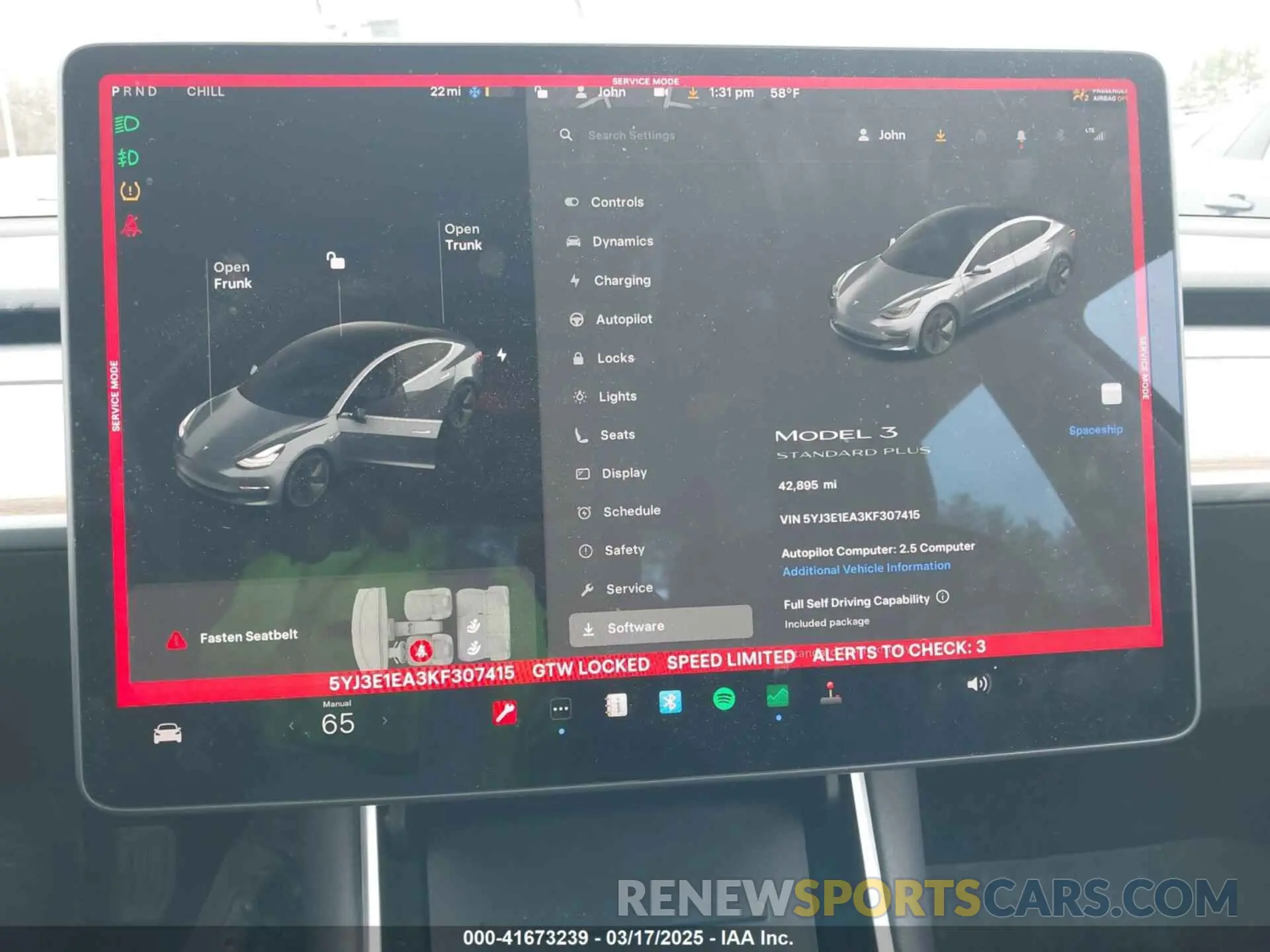 18 fotografías del automóvil dañado 5YJ3E1EA3KF307415 TESLA MODEL 3 2019