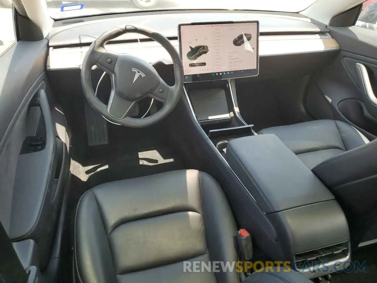 8 fotografías del automóvil dañado 5YJ3E1EA3KF313294 TESLA MODEL 3 2019