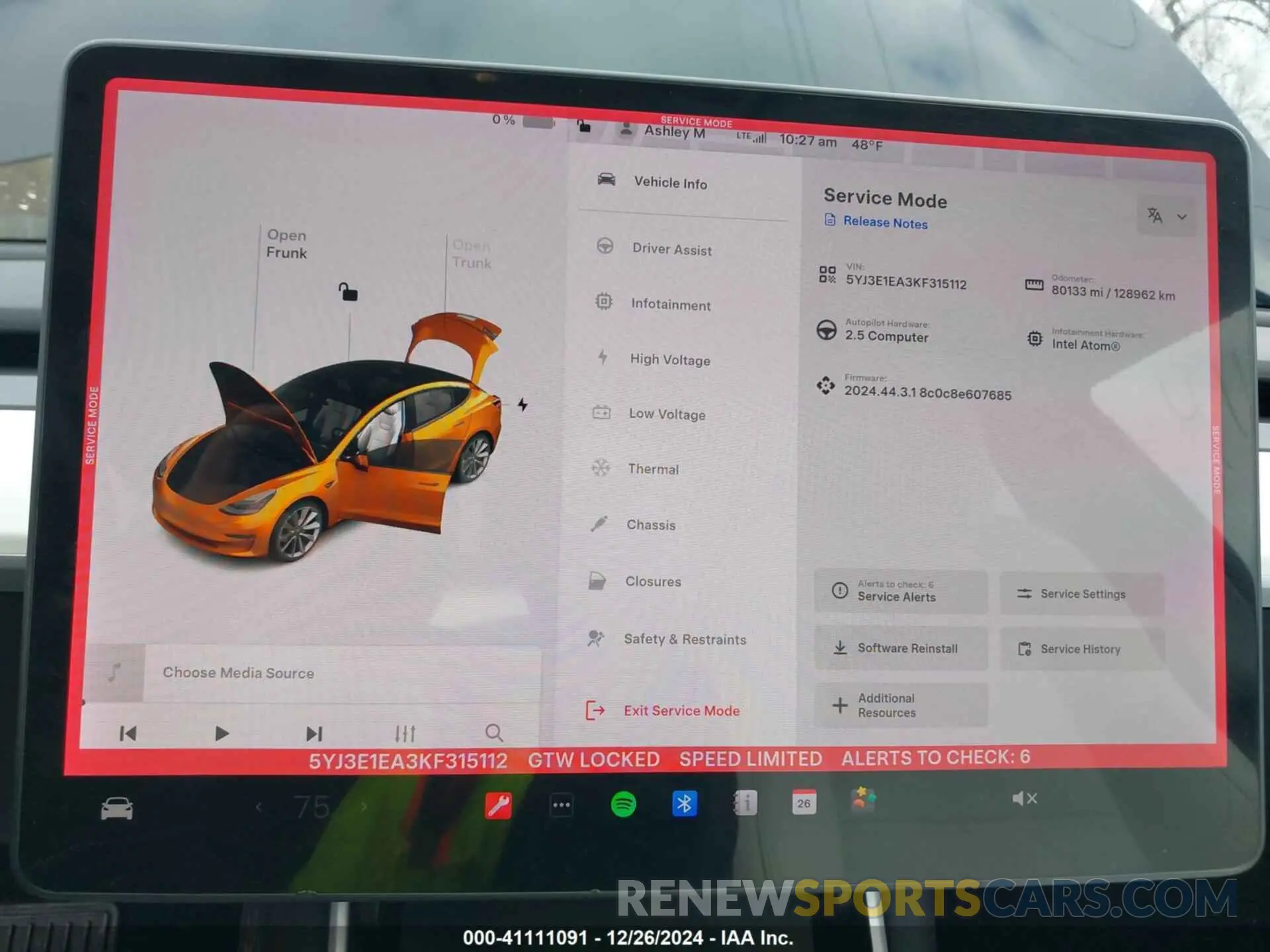 18 fotografías del automóvil dañado 5YJ3E1EA3KF315112 TESLA MODEL 3 2019