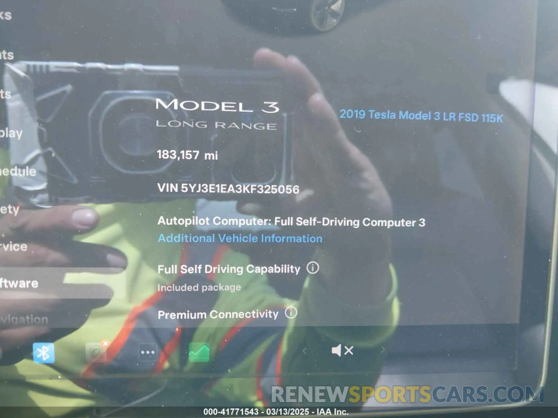 15 fotografías del automóvil dañado 5YJ3E1EA3KF325056 TESLA MODEL 3 2019