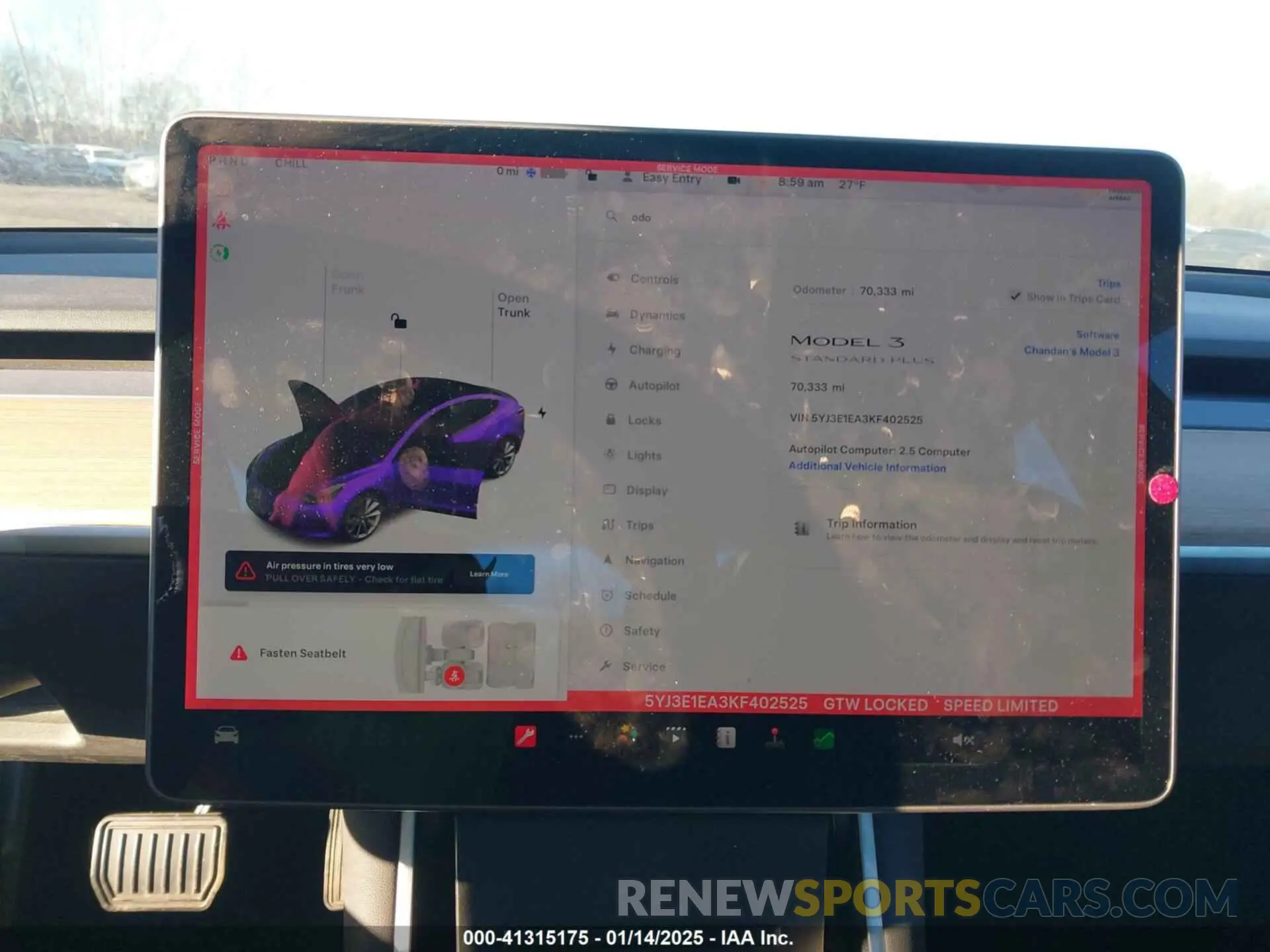7 fotografías del automóvil dañado 5YJ3E1EA3KF402525 TESLA MODEL 3 2019