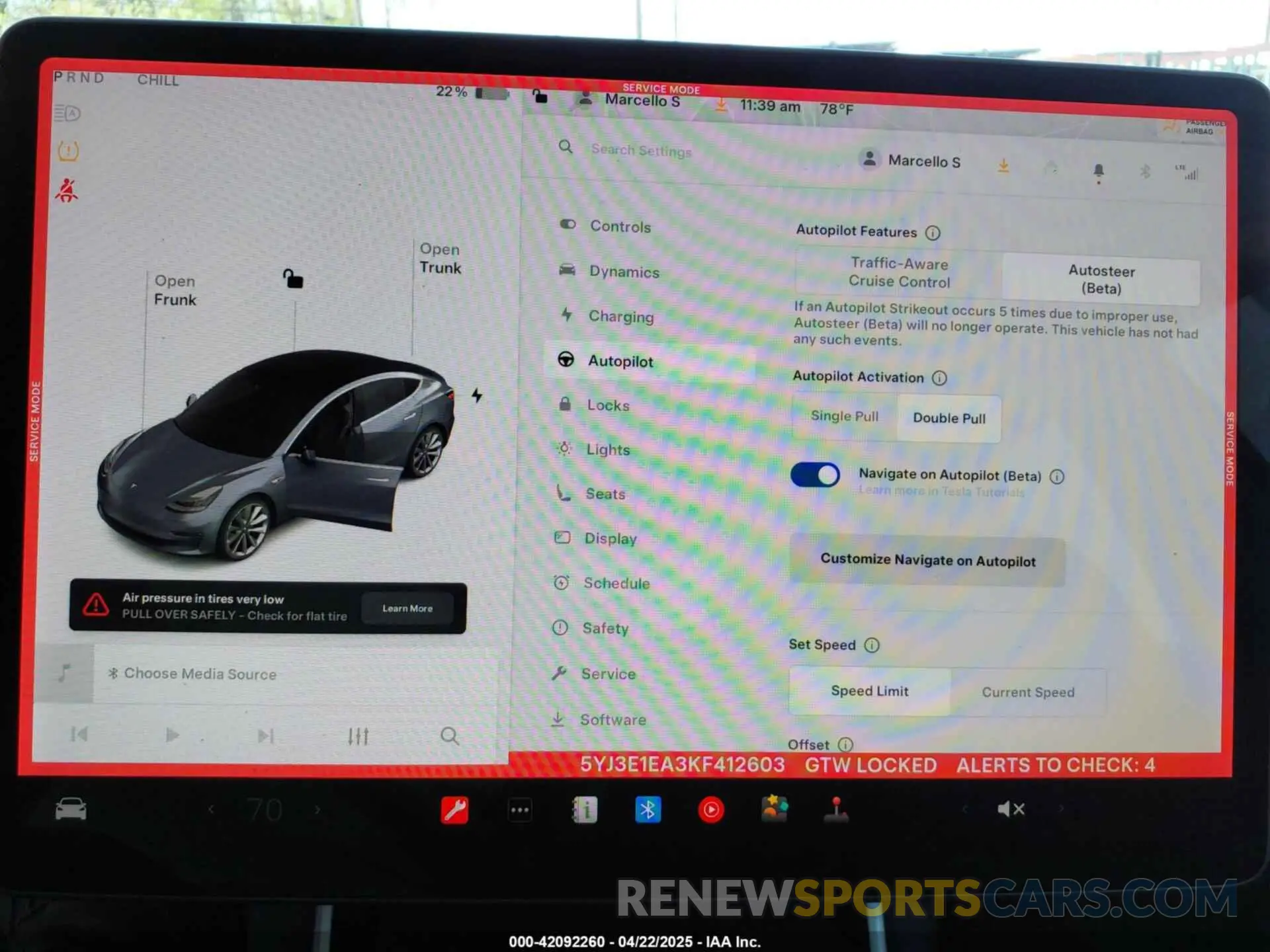 7 fotografías del automóvil dañado 5YJ3E1EA3KF412603 TESLA MODEL 3 2019