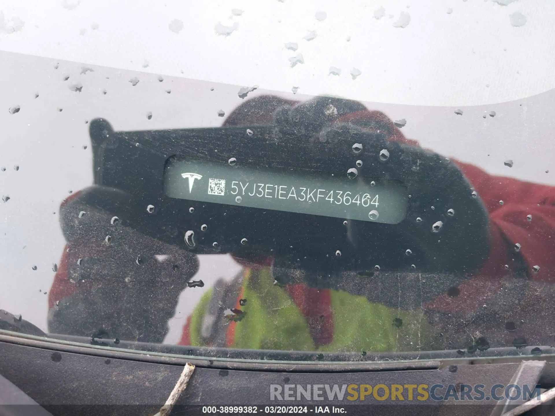 19 fotografías del automóvil dañado 5YJ3E1EA3KF436464 TESLA MODEL 3 2019